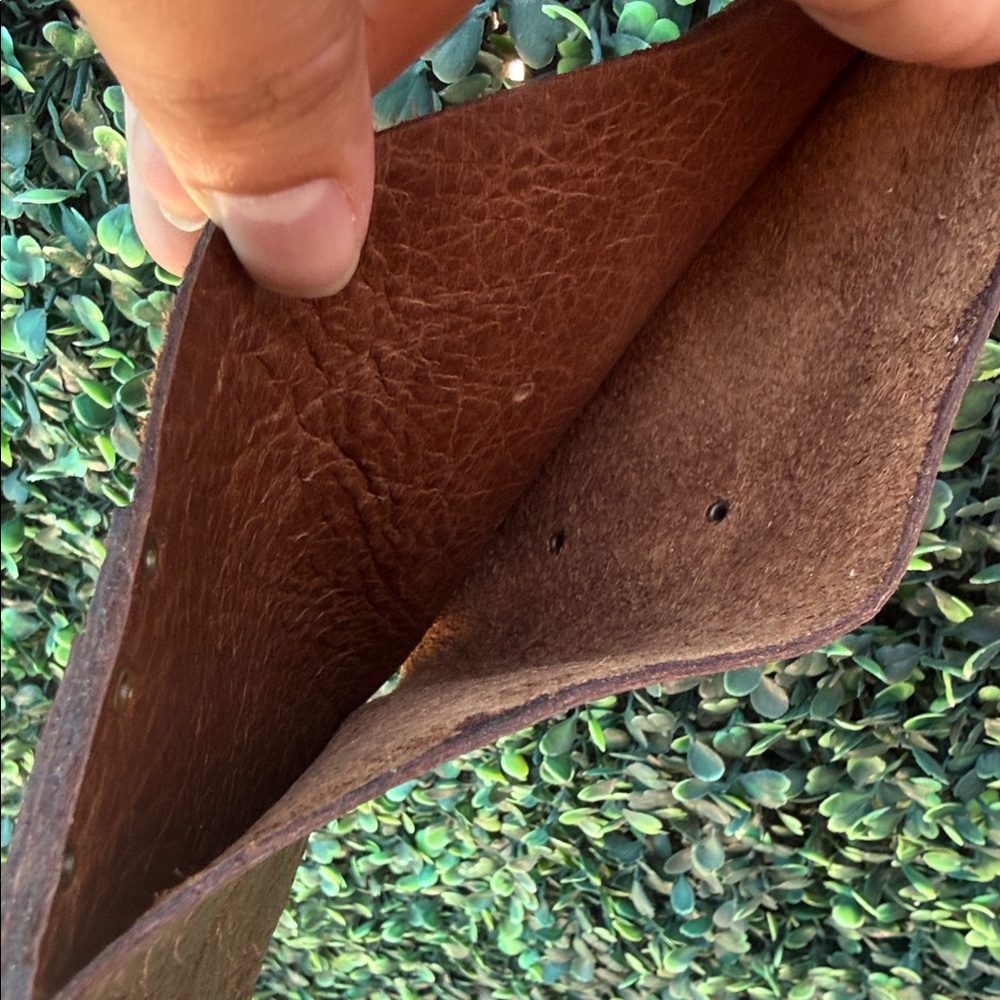 Handmade Genuine Brown Leather Wallet - Picture 3 of 4